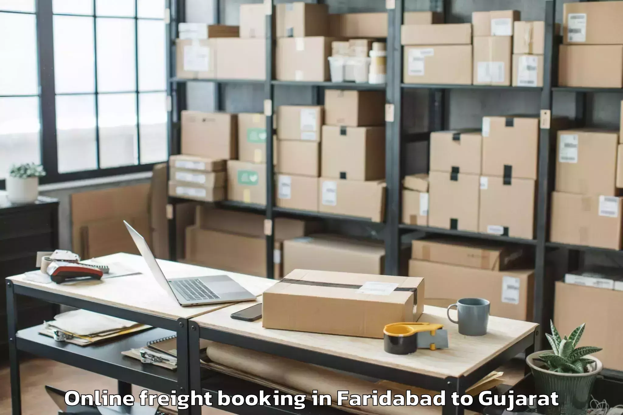 Get Faridabad to Kandla Port Online Freight Booking